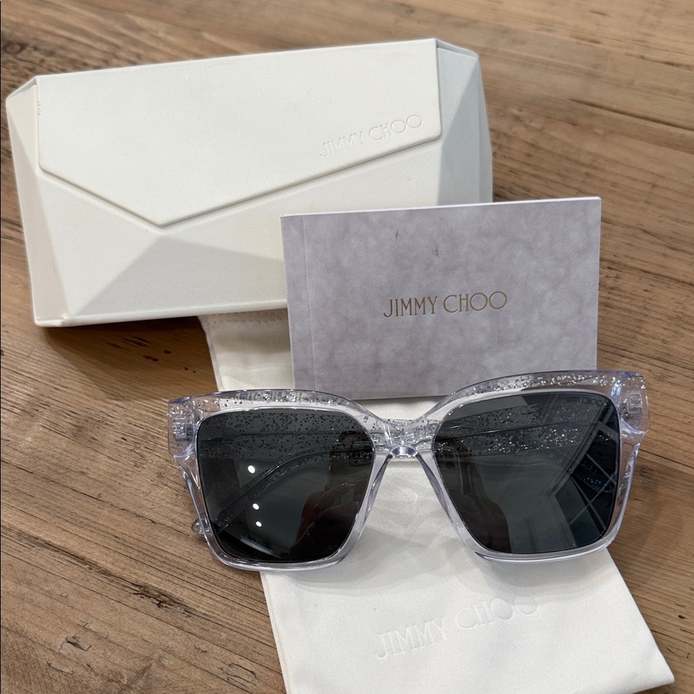 Jimmy Choo Silver Glitter Sunglasses